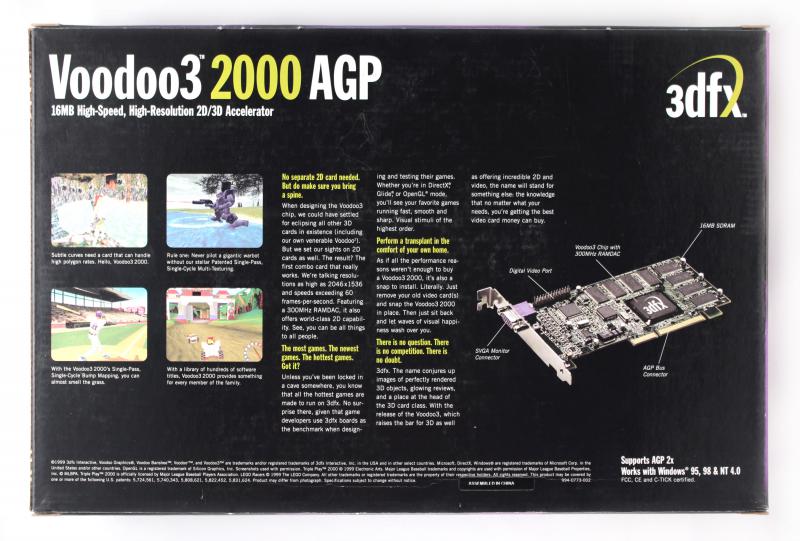 Videocard virtual museum 3dfx Voodoo 3 2000 AGP (Box) - Videocard