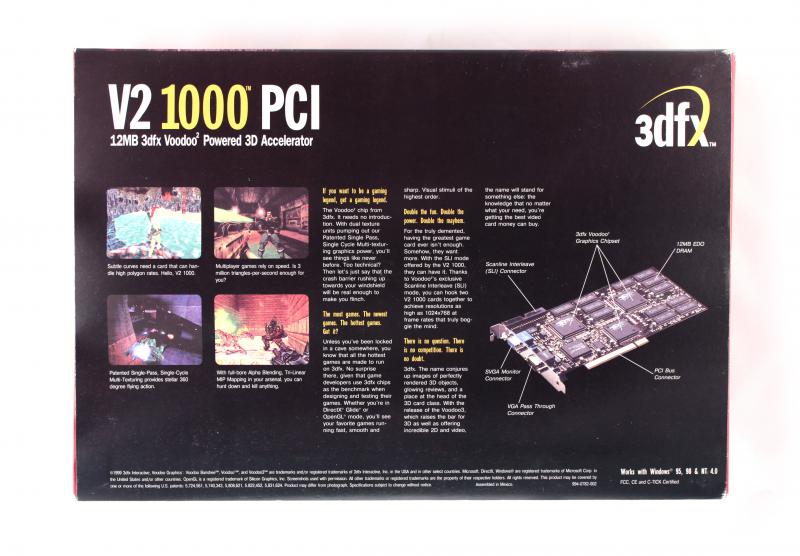 Videocard virtual museum 3dfx V2 1000 PCI (3dfx Voodoo II 12 MB